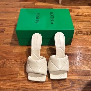 Bottega Veneta Ivory Quilted Heels